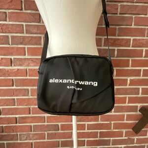 Alexander Wang Wangsport Front Logo Crossbody Camera Black Nylon Bag NWOT